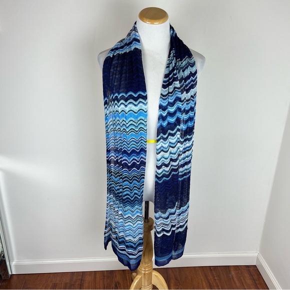 Missoni Accessories - Missoni Blue Printed Knit Scarf